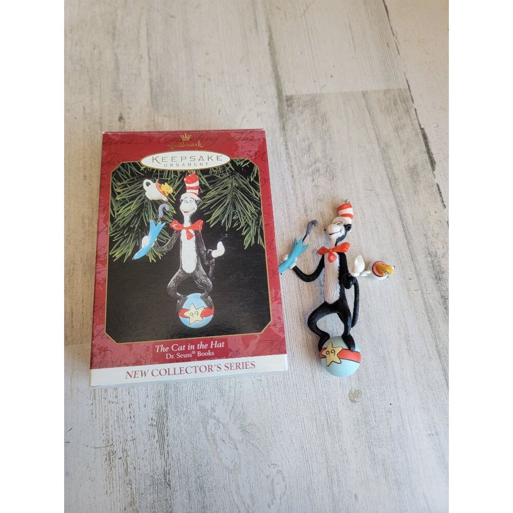 Hallmark 1999 The Cat‎ in the Hat ornament Xmas set